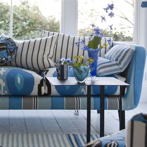 Tissu d'ameublement - MONTICELLO - DESIGNERS GUILD - à rayures / en coton / imprimé