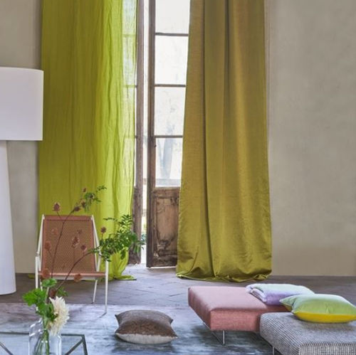 Tissu pour rideaux - ANSHU  - DESIGNERS GUILD - uni / en polyester / en coton