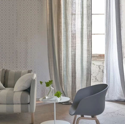 Tissu d'ameublement - BRERA RIGATO III - DESIGNERS GUILD - pour rideaux / à rayures / en lin