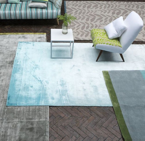 Tapis contemporain - EBERSON AQUA - DESIGNERS GUILD - uni / en laine / rectangulaire