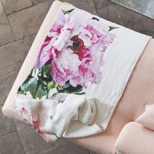 Plaid en lin - TOURANGELLE PEONY - DESIGNERS GUILD