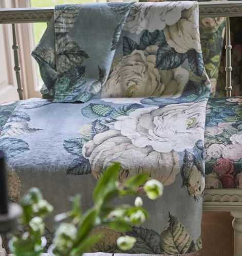Plaid en lin - THE ROSE SWEDISH BLUE - DESIGNERS GUILD