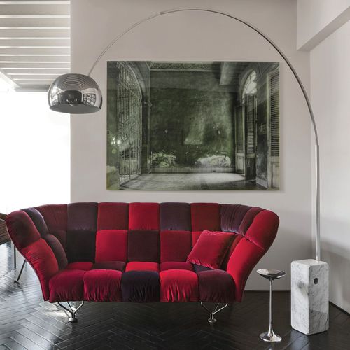 Canapé contemporain - 33 CUSCINI - DRIADE - en velours / en mousse de polyuréthane / avec repose-pieds