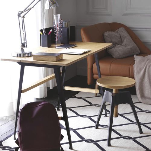 Tabouret contemporain - PORTABLE ATELIER - DRIADE - en hêtre / avec piètement en hêtre / 3 pieds