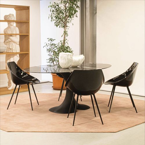 Table contemporaine - DIDYMOS - DRIADE - en bois / en marbre / avec piètement en CristalPlant®