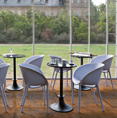 Table contemporaine - LORD YI - DRIADE - en marbre / avec piètement en aluminium anodisé / avec piètement en aluminium peint