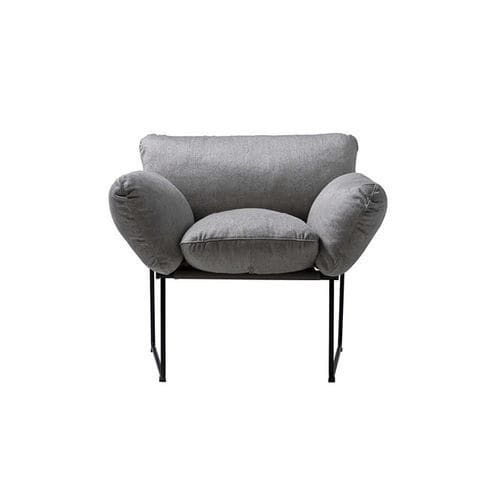 Fauteuil contemporain - ELISA - DRIADE - en mousse de polyuréthane / en coton / en acier peint