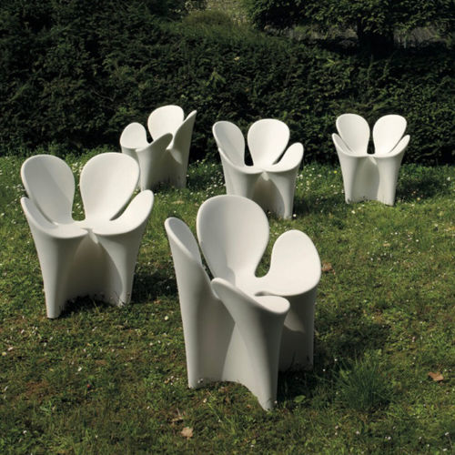 Fauteuil design - CLOVER - DRIADE - en cuir / en tissu / en acier peint