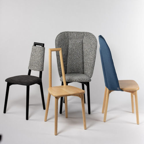 Chaise contemporaine - FAB - DRIADE - d'intérieur / en bois massif / en tissu