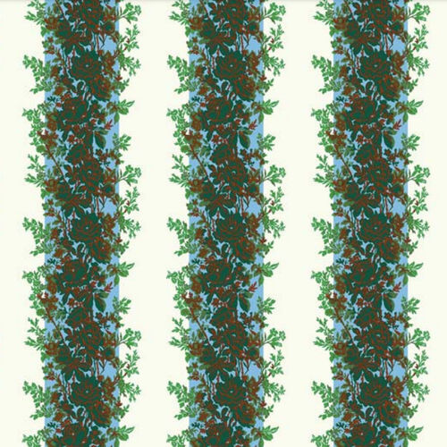 Papier peint contemporain - RAYURE FLEURIE - EDMOND PETIT - en textile non-tissé / à motif nature / à rayures