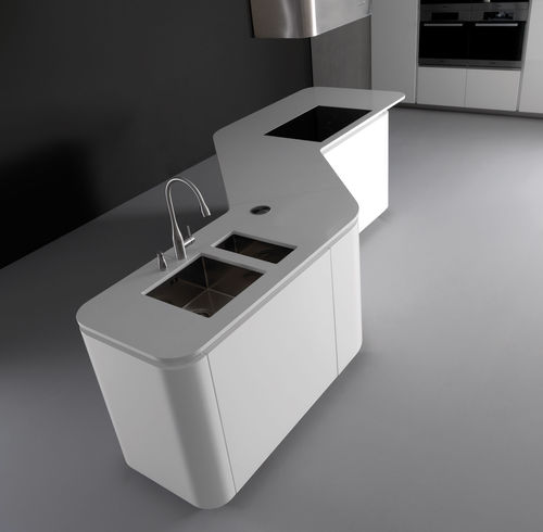 Cuisine contemporaine - Sinuosa - EFFETI INDUSTRIE - en placage de bois / en aluminium / en Fenix NTM®
