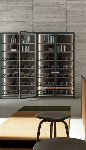 Cave à vin professionnelle - ICON:  - ERNESTOMEDA - encastrable / en aluminium / vitrée