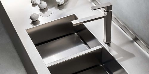Évier 2 bacs - ONE - ERNESTOMEDA - sans égouttoir / en inox / monobloc