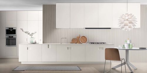 Cuisine contemporaine - CARRÉ - ERNESTOMEDA - en bois / avec poignée intégrée / laquée