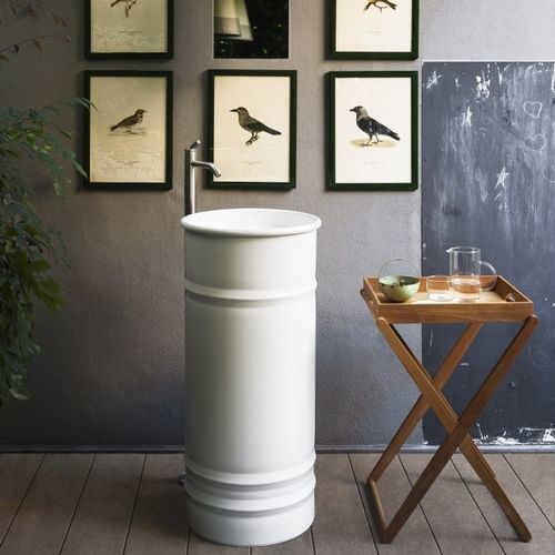 Vasque sur pied - VIEQUES - AGAPE - en inox / sur mesure / ronde