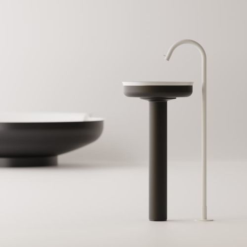 Vasque sur pied - Undici - AGAPE - en acier inoxydable / sur mesure / ronde