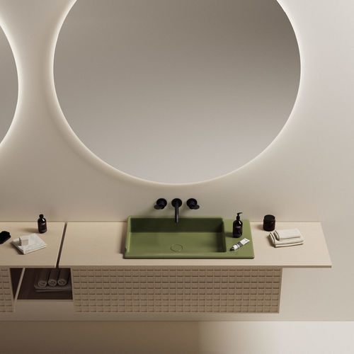 Vasque intégrée - FUENTE - AGAPE - en Solid Surface / brillante / finition mat
