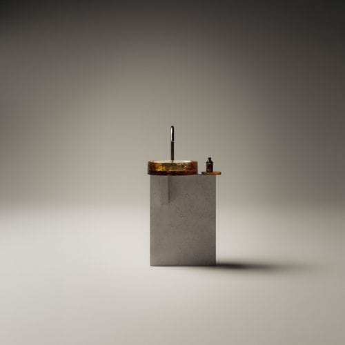 Vasque à poser - MASSICCI - AGAPE - sur pied / en béton / en verre