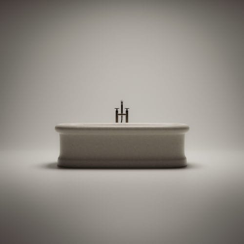Baignoire ovale - MEMORY - AGAPE - à poser / pour habitat / en pierre