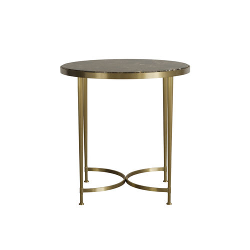 Table d'appoint contemporaine - MILANO : FERRANDO FER 02B - GALIMBERTI NINO - en laiton / en marbre / ronde