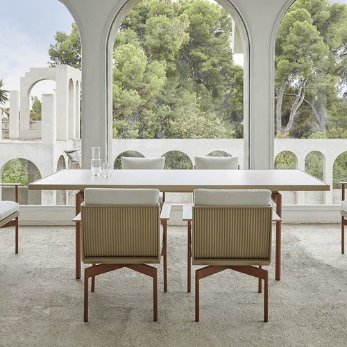 Table à manger contemporaine - ONDE  - GANDIA BLASCO - en Dekton® / avec piètement en aluminium / rectangulaire