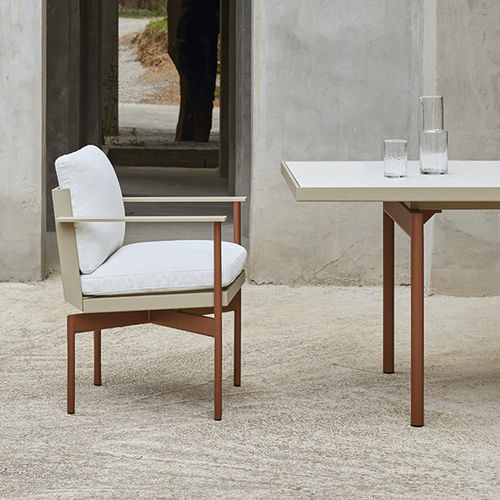 Chaise de salle à manger contemporaine - ONDE  - GANDIA BLASCO - d'extérieur / en tissu déperlant / avec piètement en aluminium laqué
