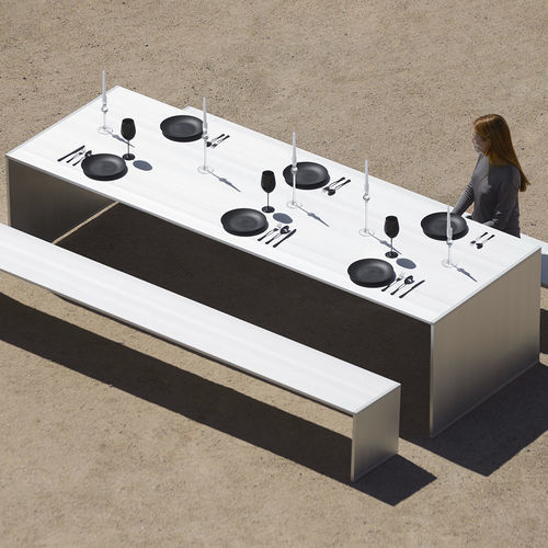 Table à manger contemporaine - GBMODULAR - GANDIA BLASCO - en aluminium anodisé / avec piètement en aluminium anodisé / rectangulaire