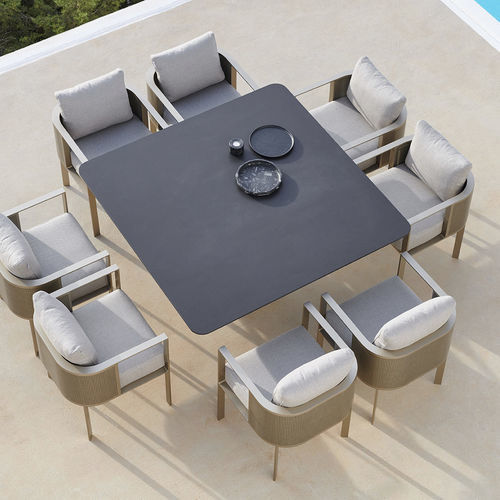 Table à manger contemporaine - SOLANAS  - GANDIA BLASCO - en Dekton® / avec piètement en aluminium / avec piètement en tôle d'acier
