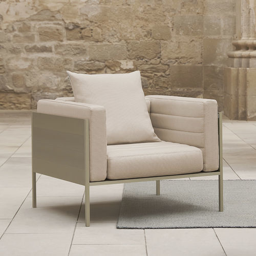 Fauteuil contemporain - GBMODULAR - GANDIA BLASCO - en tissu déperlant / en aluminium anodisé / avec coussin amovible