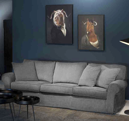 Canapé design - BRIONI - VILLEVENETE BY GATTI - en tissu / gris / couleur personnalisable
