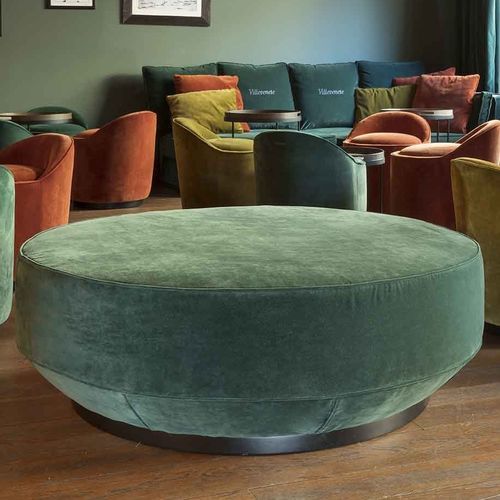 Ottoman contemporain - MARGOT - VILLEVENETE BY GATTI - en tissu / en bois / rond