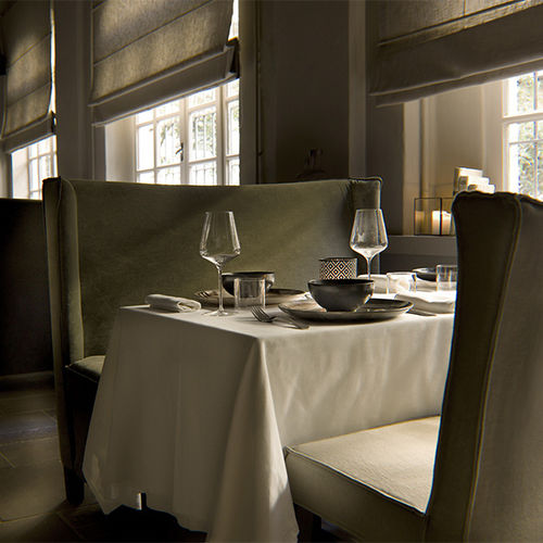 Banquette design - CIPRIANI - VILLEVENETE BY GATTI - en tissu / avec piètement en bois massif / en bois