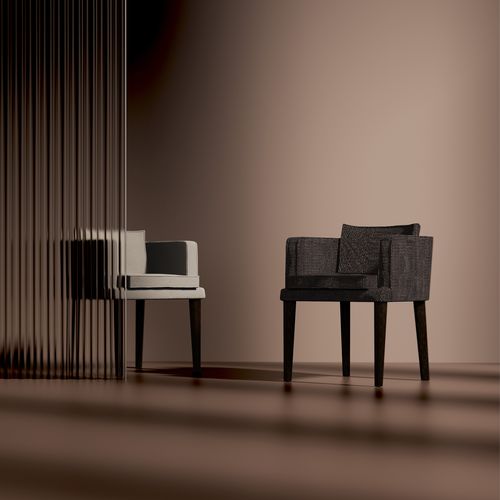 Chaise design - kEY YOUNG - VILLEVENETE BY GATTI - d'intérieur / en tissu / avec piètement en bois massif