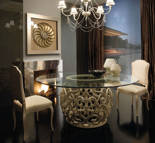 Table design nouveau baroque - MEDEA - GIUSTI PORTOS - en verre / ovale