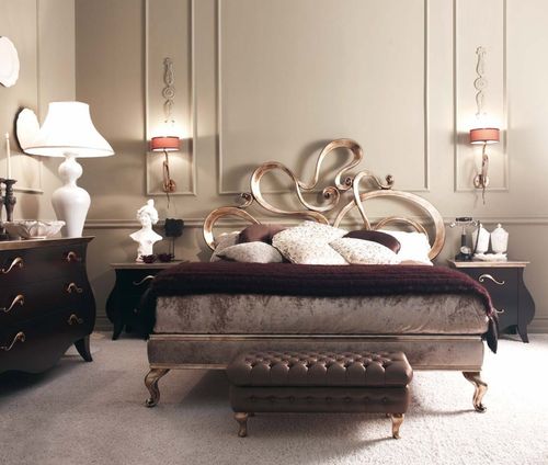Lit double - GISELLE - GIUSTI PORTOS - design nouveau baroque / en bois