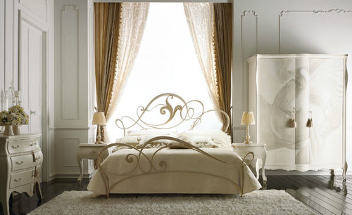 Lit double - PERLAGE - GIUSTI PORTOS - design nouveau baroque / en fer forgé