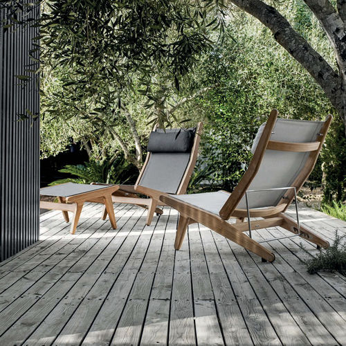 Repose-pied contemporain - BAY - GLOSTER - en tissu / en teck / de jardin