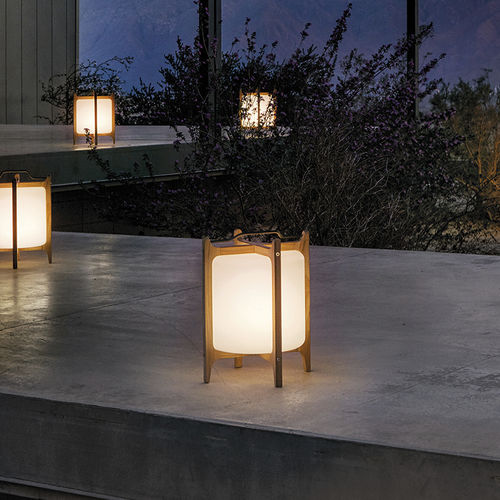 Lanterne contemporaine - AMBIENT - GLOSTER - en acier inoxydable / en teck / à LED
