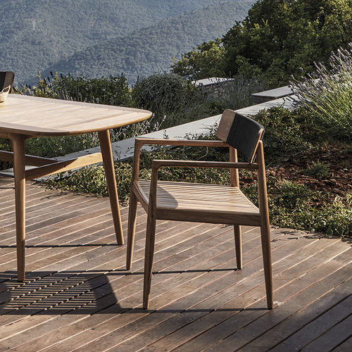 Chaise de salle à manger contemporaine - ARCHI - GLOSTER - d'extérieur / en teck / en corde