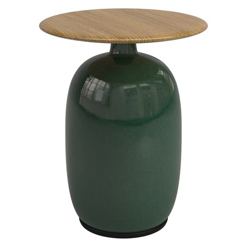 Table d'appoint contemporaine - BLOW - GLOSTER - en teck / avec piètement en céramique / avec piètement en pierre