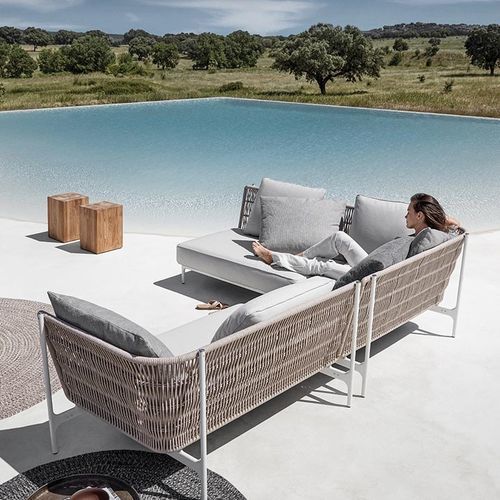 Canapé modulable - GRAND WEAVE - GLOSTER - contemporain / de jardin / en tissu