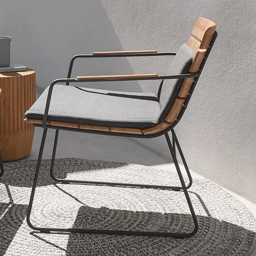 Fauteuil contemporain - WILLIAM - GLOSTER - en teck / en teck / en acier inoxydable