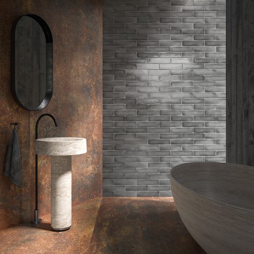 Carrelage en grès cérame - THÉKĒ ACCIAIO - IRIS CERAMICA - mat / d'intérieur / de salle de bain