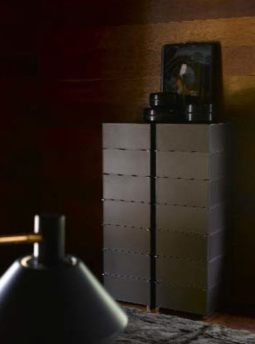 Chiffonnier contemporain - REMINGTON - IVANO REDAELLI - en cuir / en métal / en bois