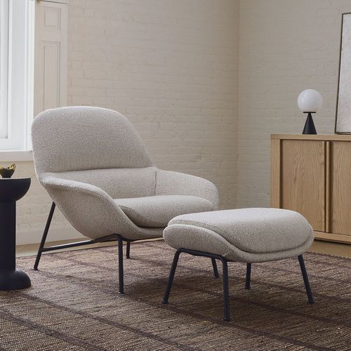 Fauteuil contemporain - Fillmore Mid-Century - West Elm - en tissu / en bois / en métal
