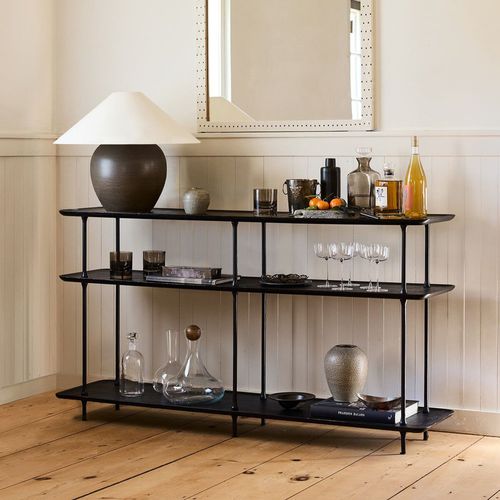 Console contemporaine - Sintra - West Elm - en bois massif / avec piètement en métal / rectangulaire