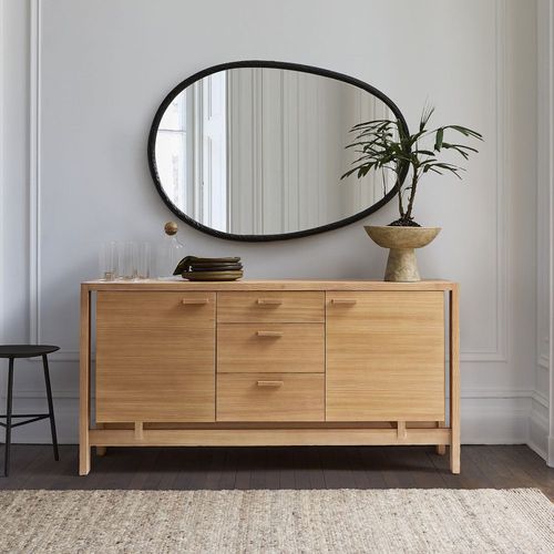 Buffet contemporain - Ainsley - West Elm - en placage de bois / en épicéa / avec tiroirs