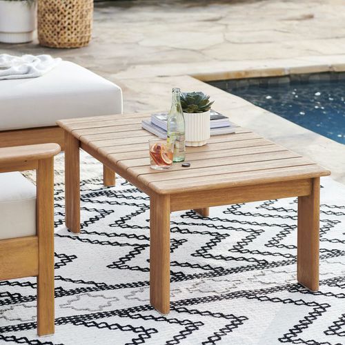 Table basse contemporaine - Playa - West Elm - en bois massif / en acajou / en eucalyptus