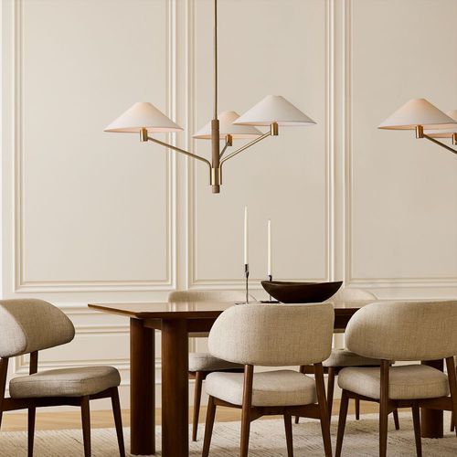 Lustre contemporain - Devon - West Elm - en métal / en frêne / 3 ampoules