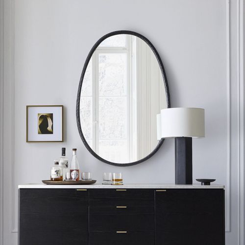 Miroir mural - Organic Textured - West Elm - contemporain / en aluminium / noir